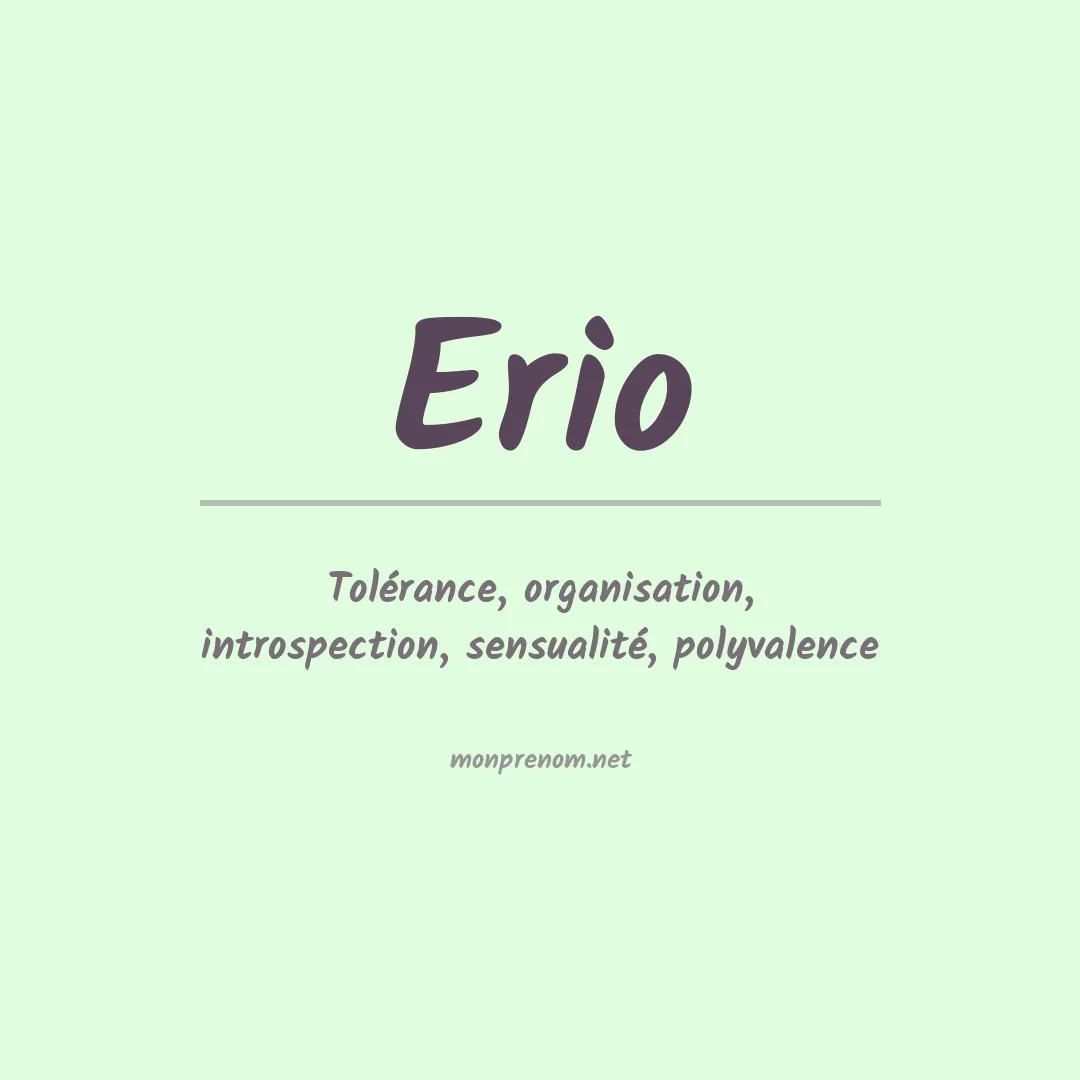 Signification du prénom Erio