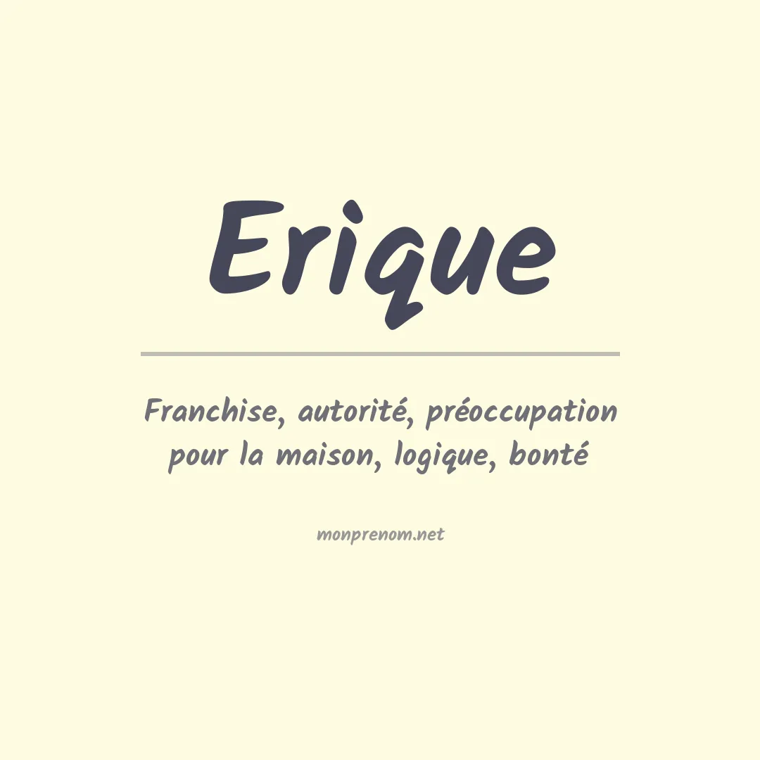 Signification du prénom Erique