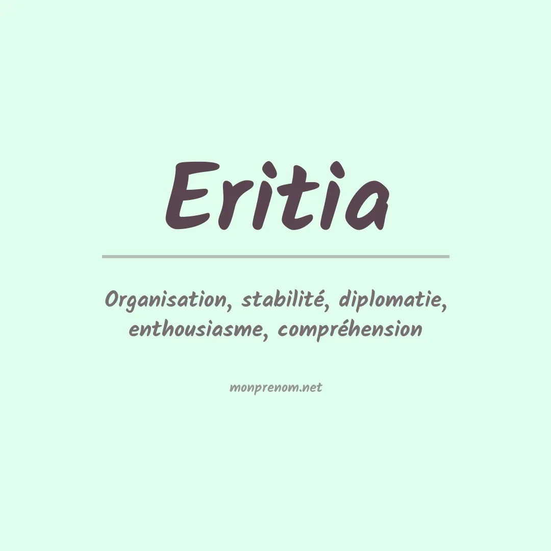 Signification du prénom Eritia