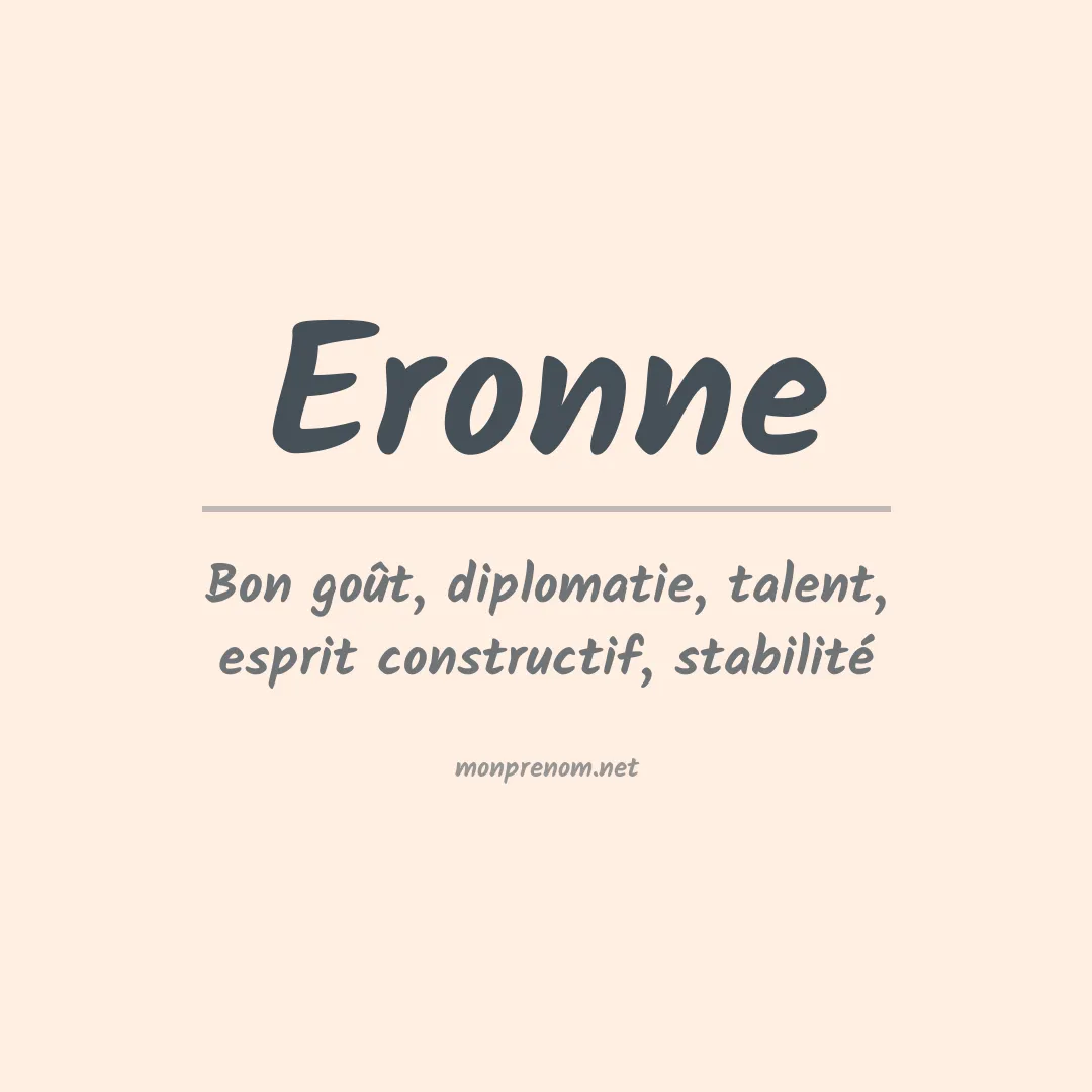 Signification du prénom Eronne