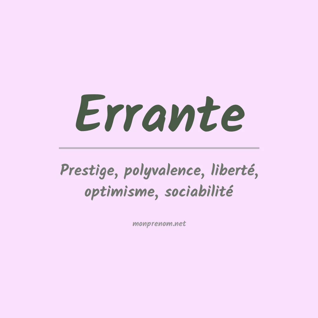 Signification du prénom Errante