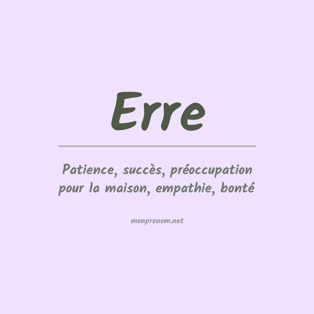 Signification du prénom Erre