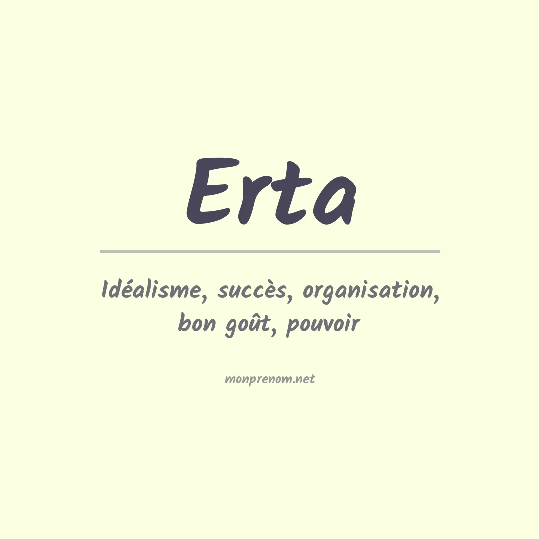 Prénom Erta
