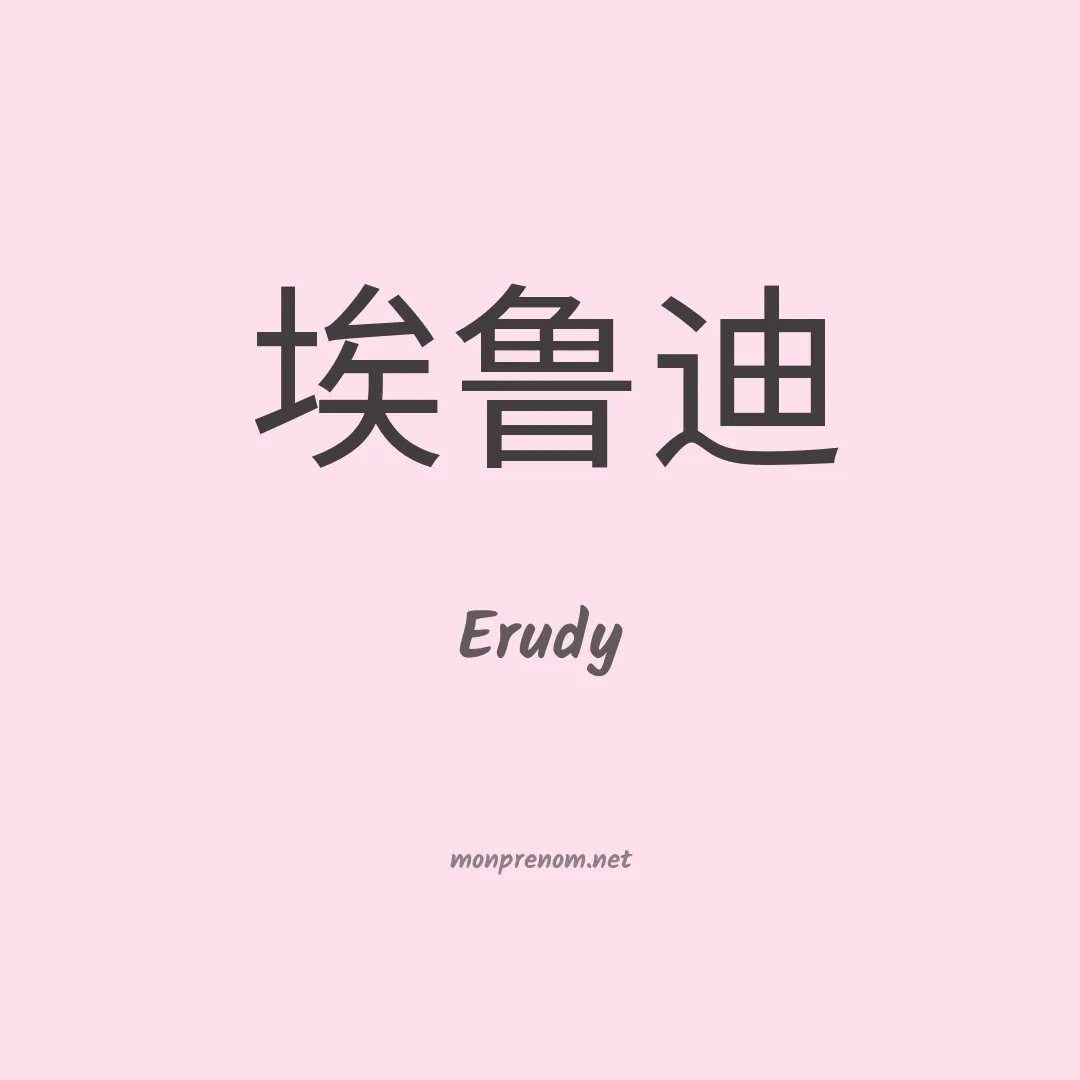 Erudy en chinois