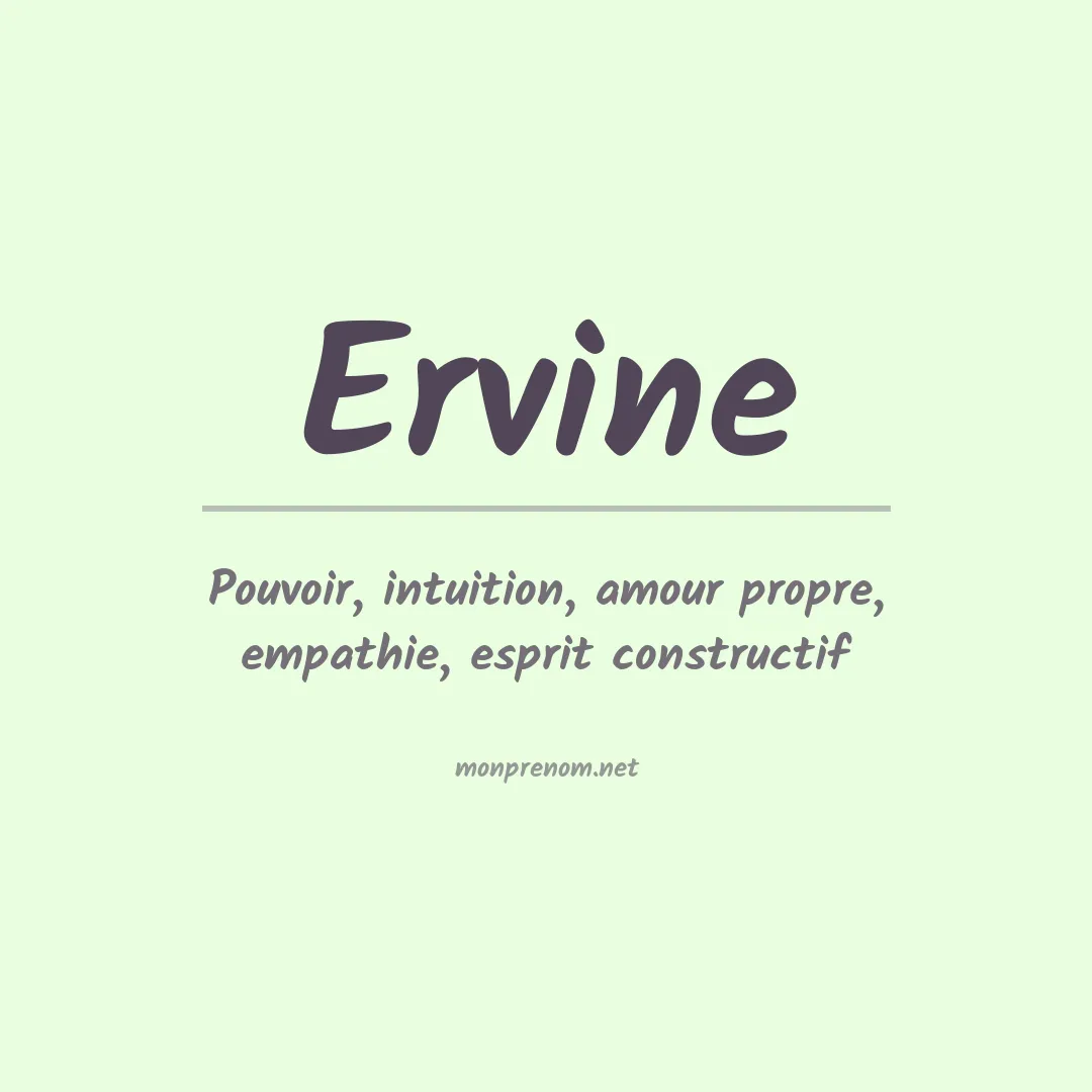 Prénom Ervine