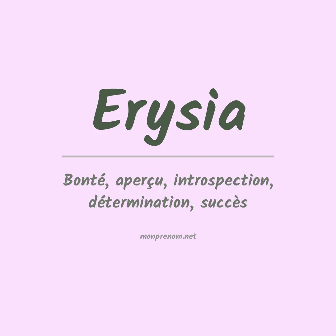 Signification du prénom Erysia