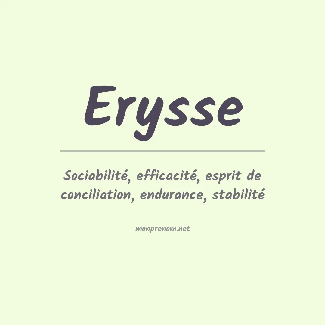 Signification du prénom Erysse
