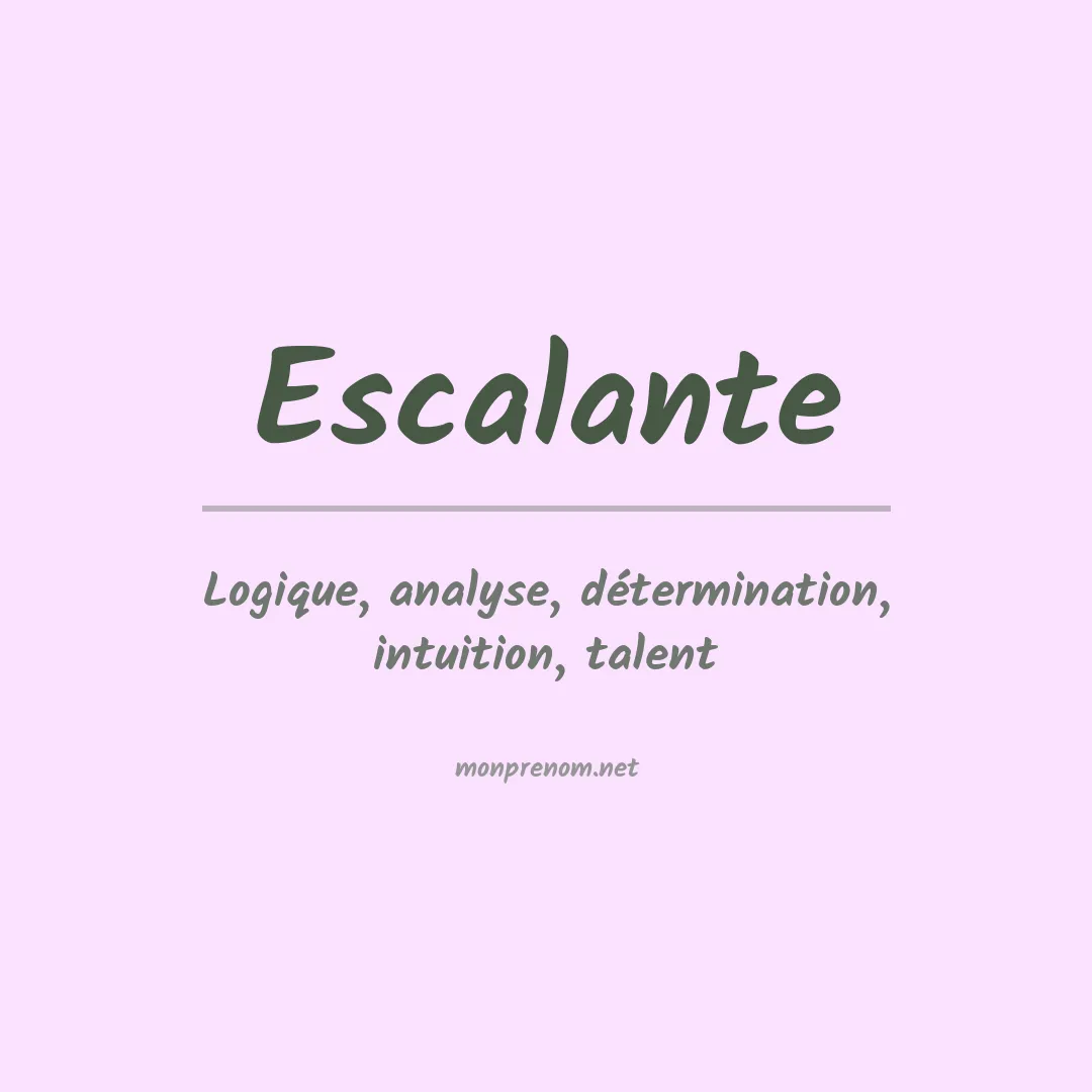 Prénom Escalante