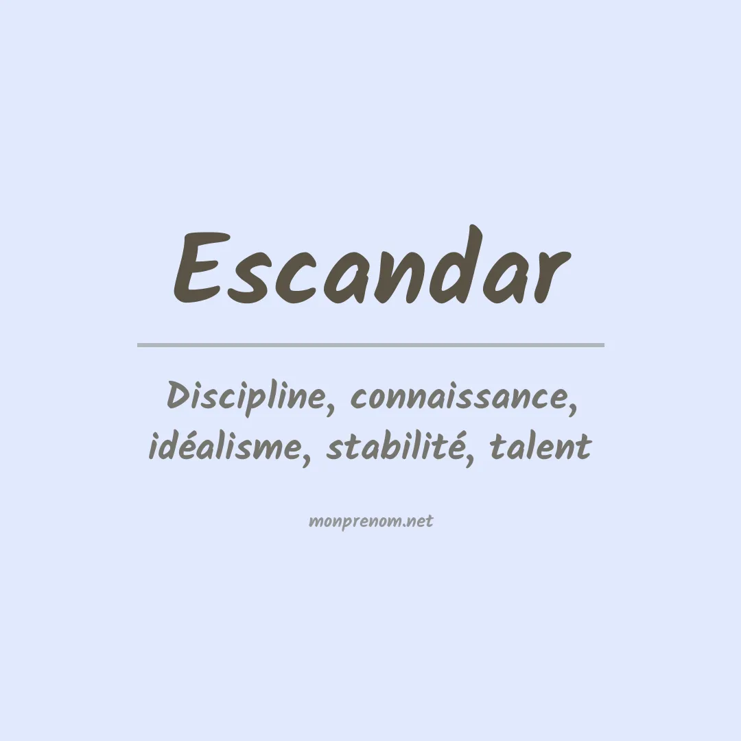 Signification du prénom Escandar
