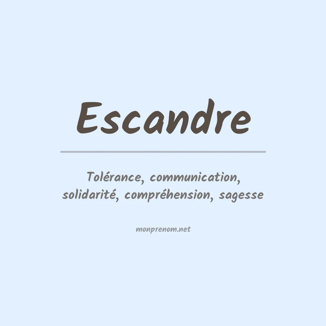 Signification du prénom Escandre