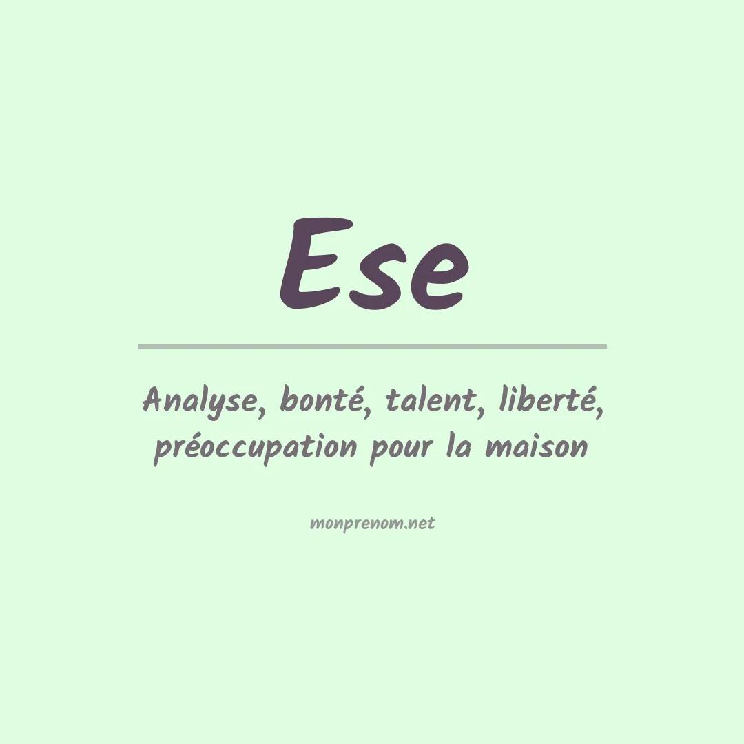 Prénom Ese
