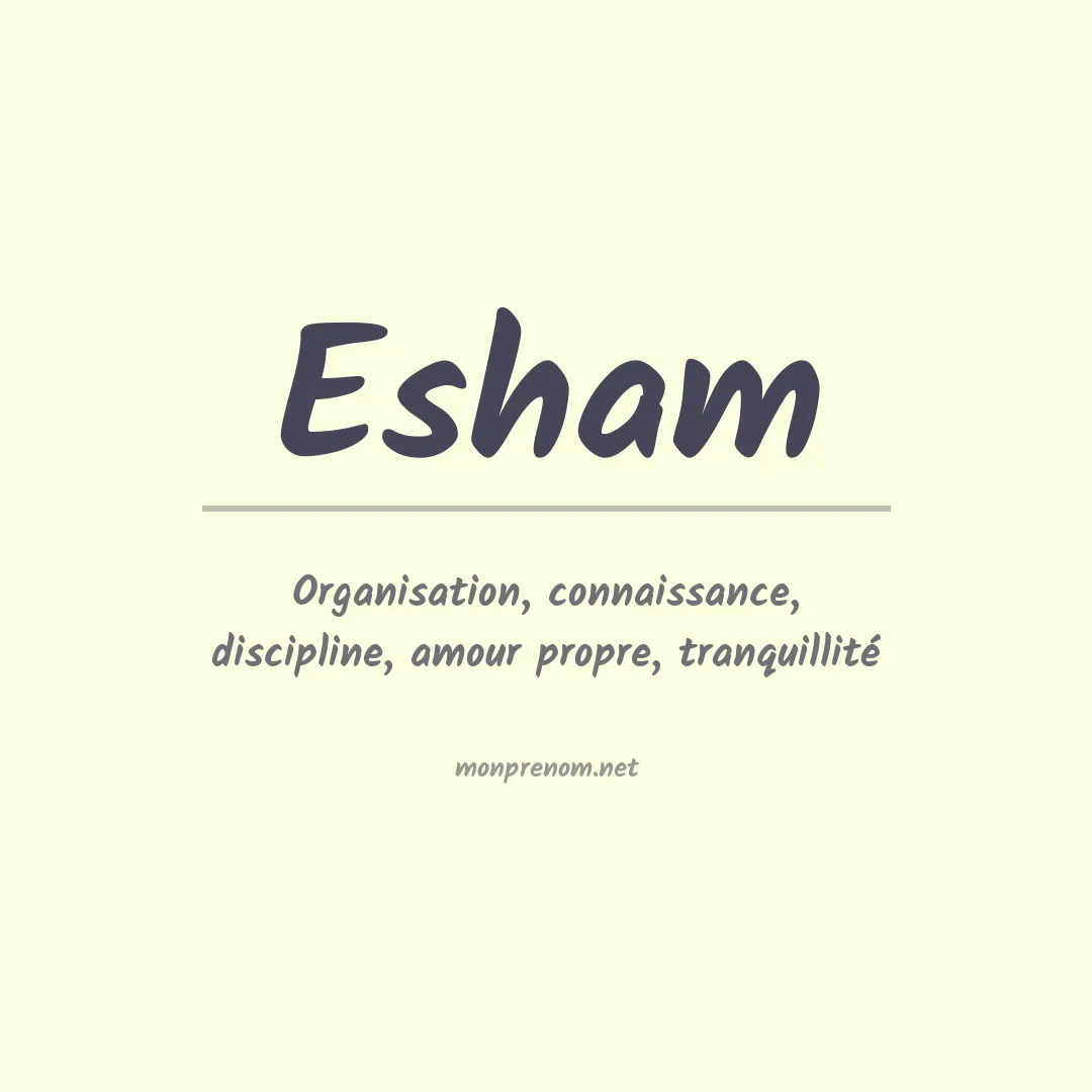 Prénom Esham