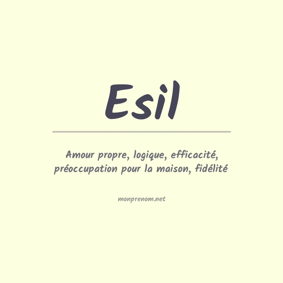 Prénom Esil