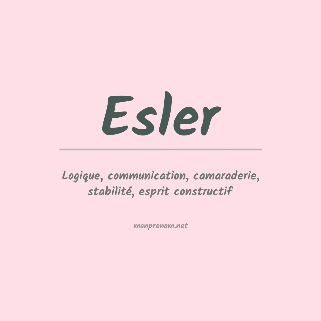 Prénom Esler