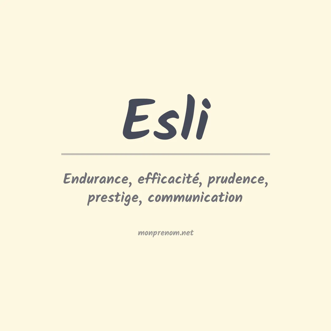 Prénom Esli