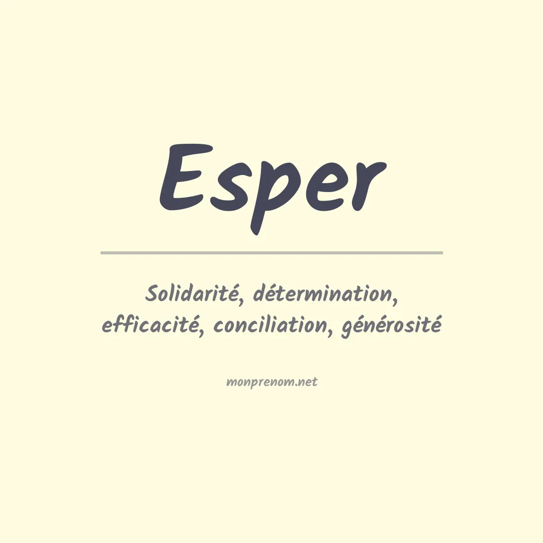 Prénom Esper