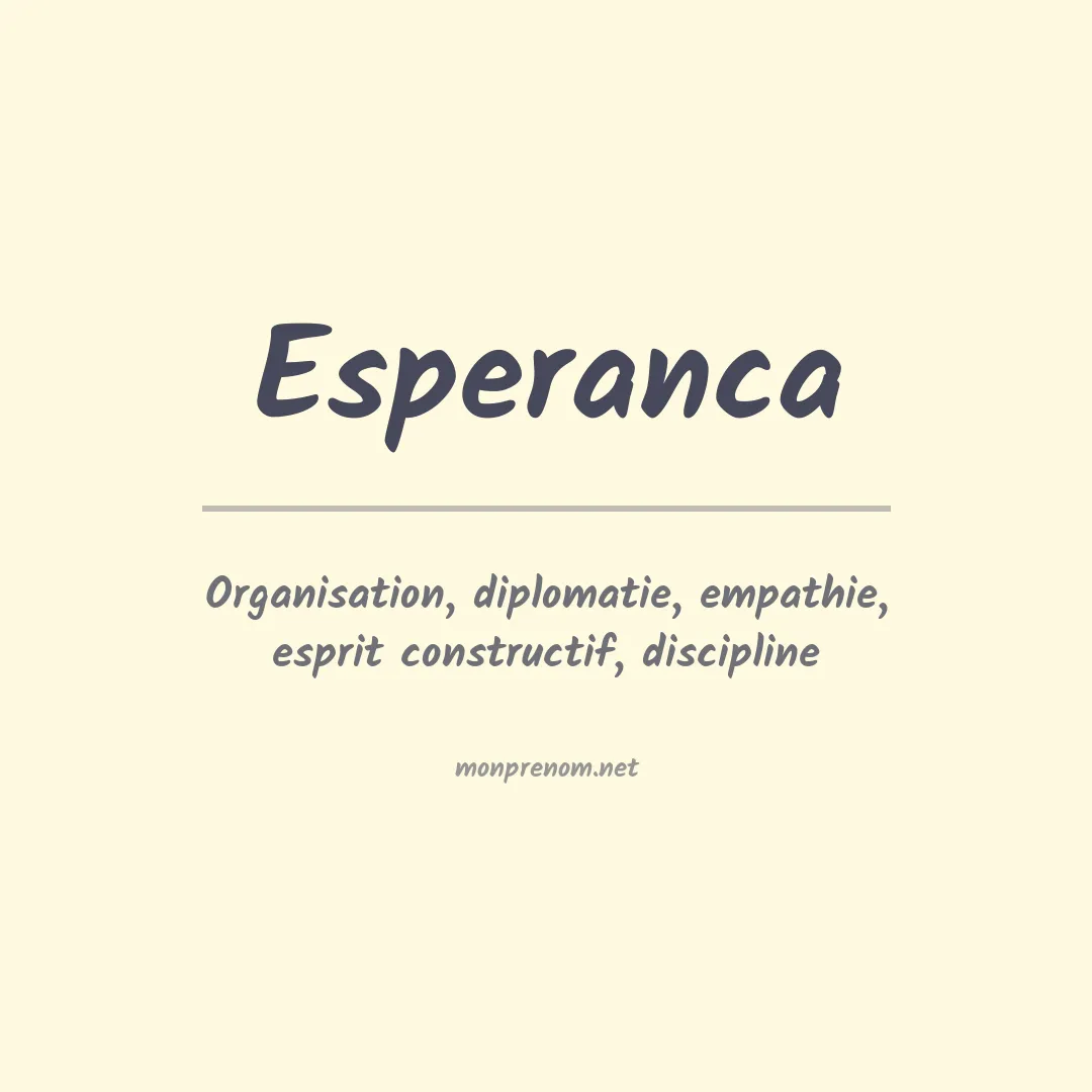 Signification du prénom Esperanca