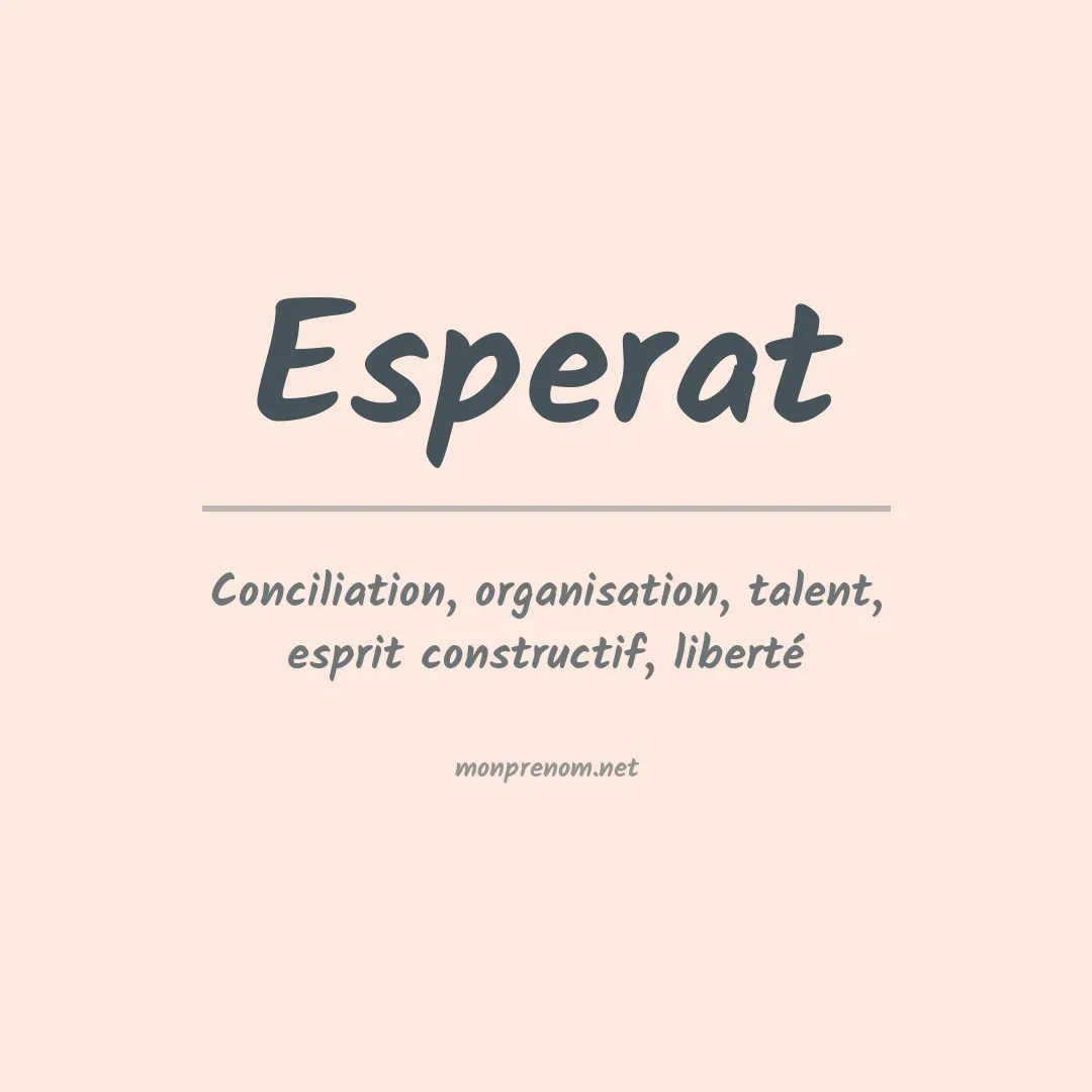 Prénom Esperat