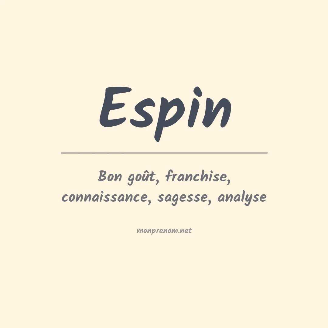Prénom Espin