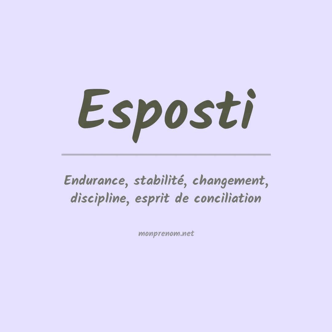 Signification du prénom Esposti
