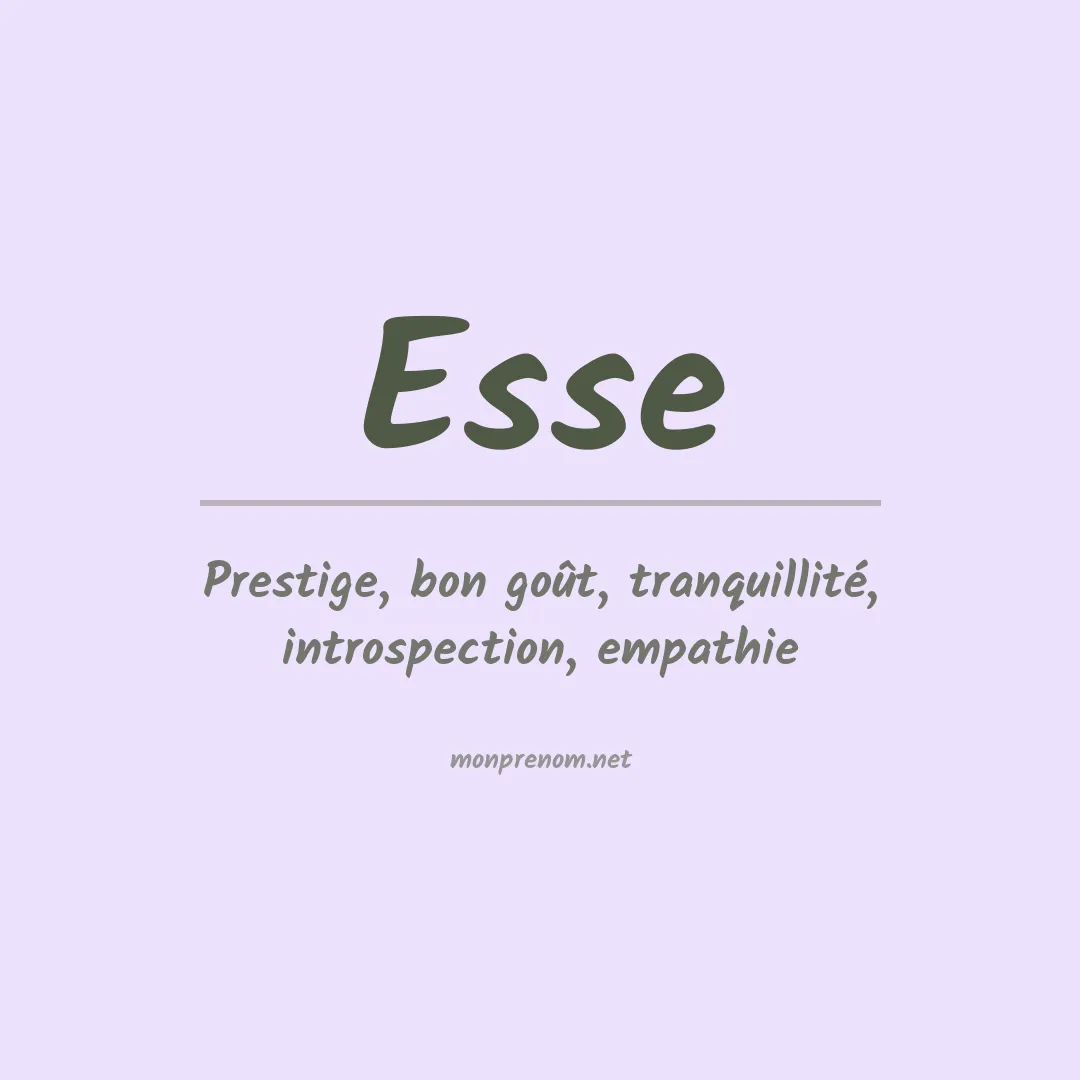 Prénom Esse