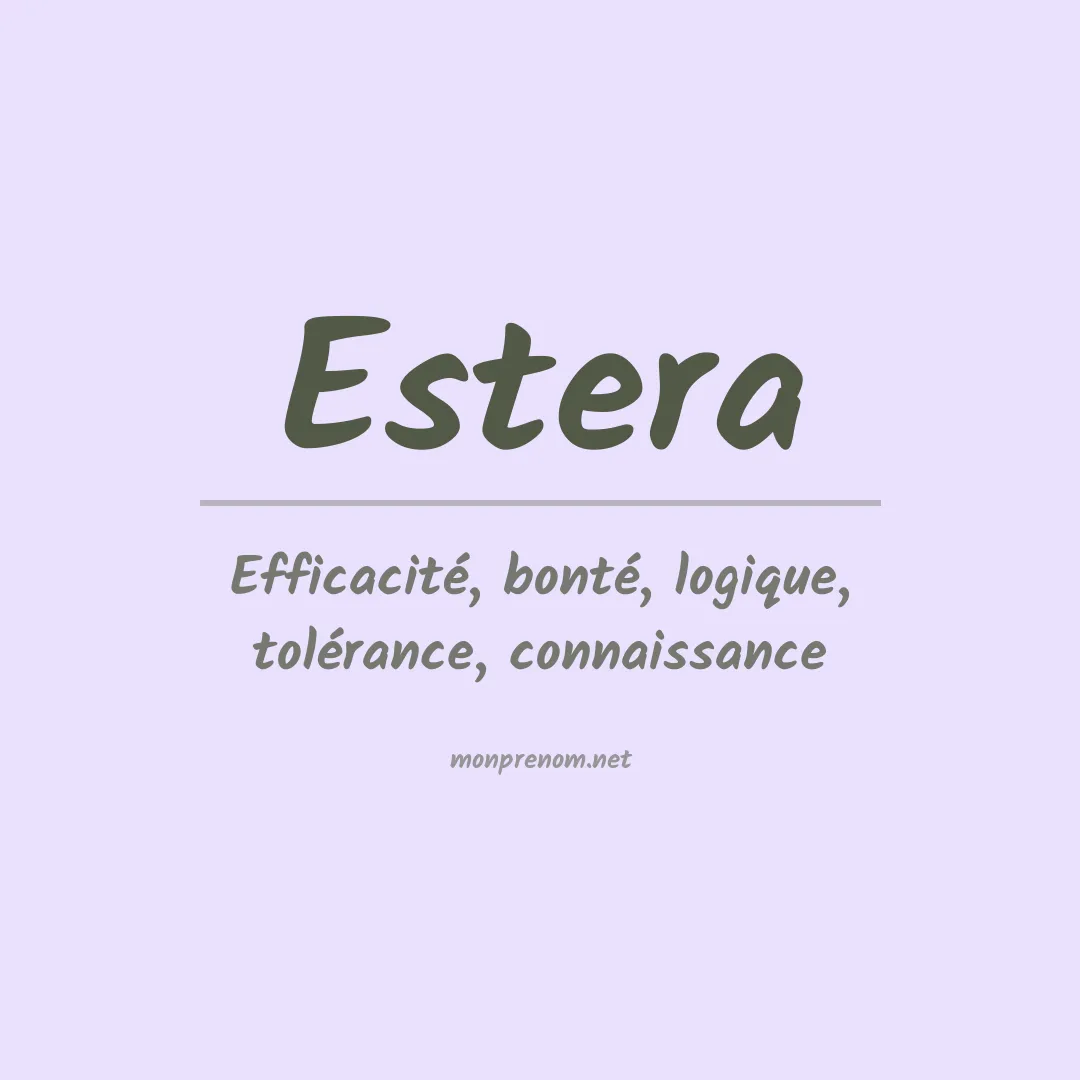 Signification du prénom Estera