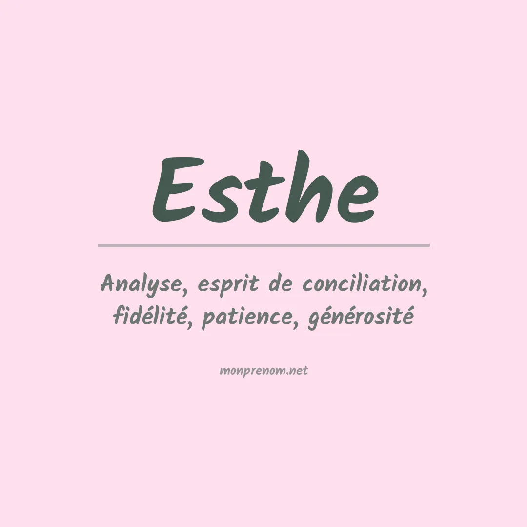 Prénom Esthe