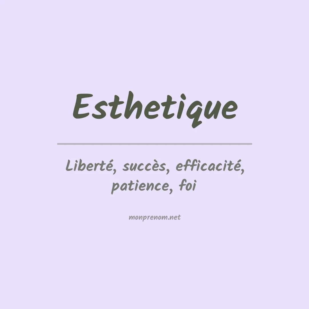 Prénom Esthetique