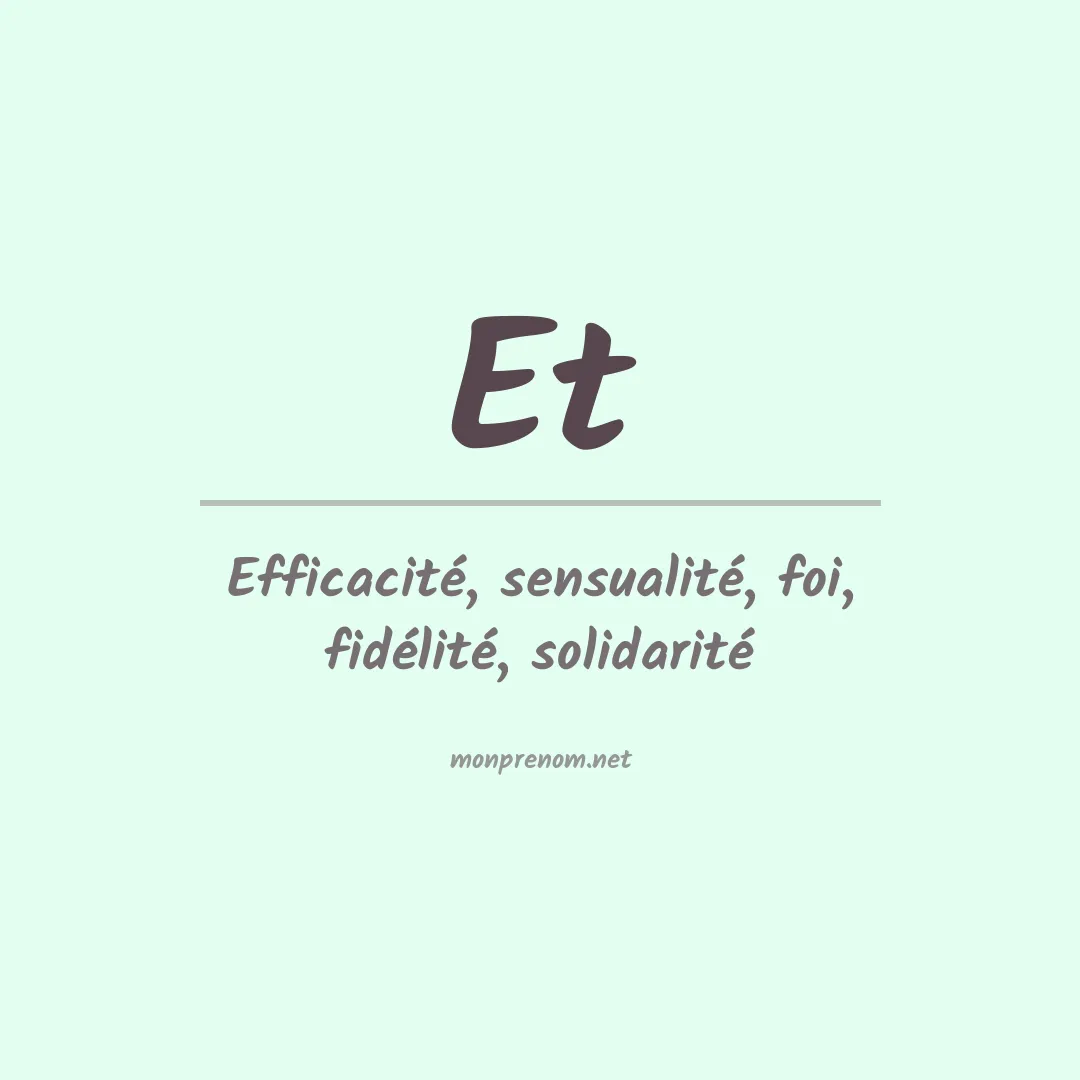 Signification du prénom Et