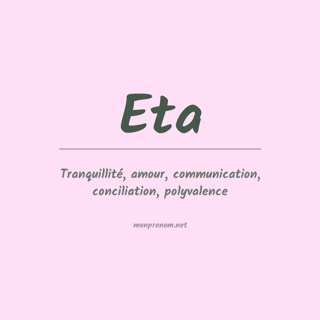 Signification du prénom Eta