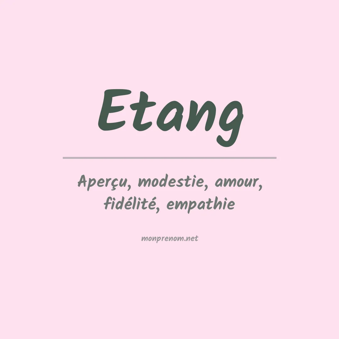 Signification du prénom Etang
