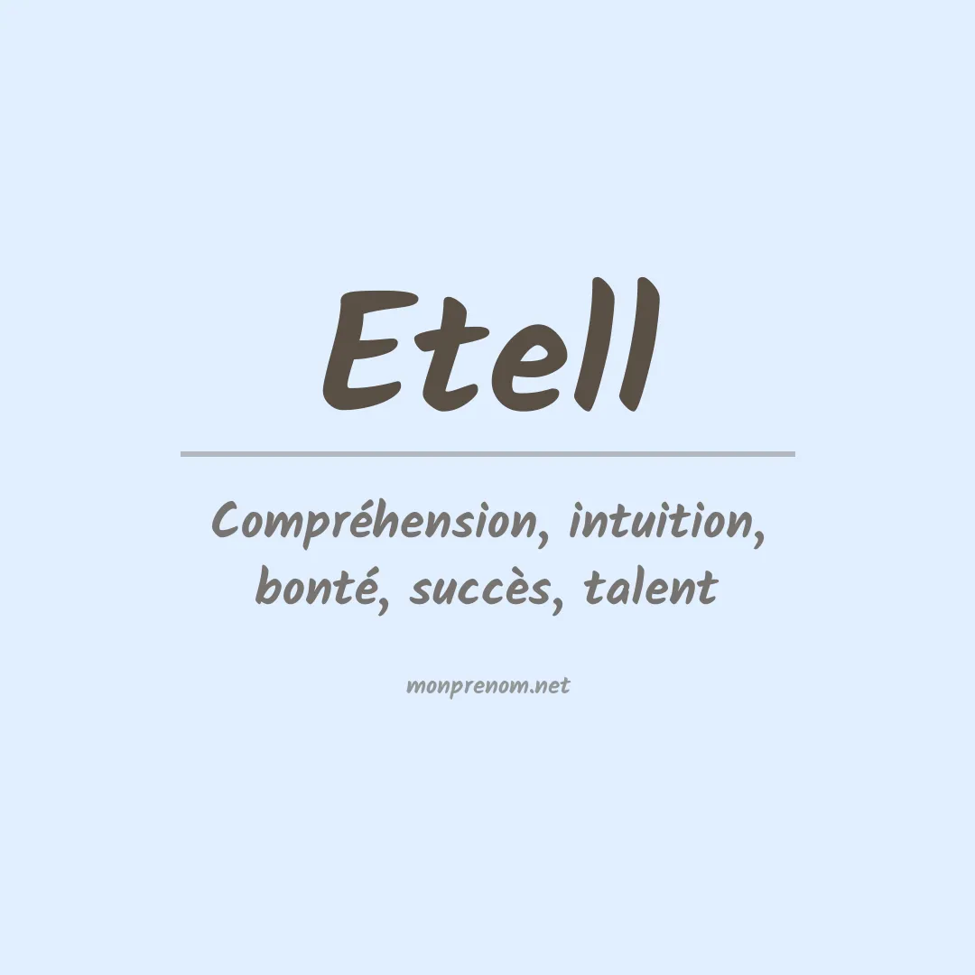 Signification du prénom Etell