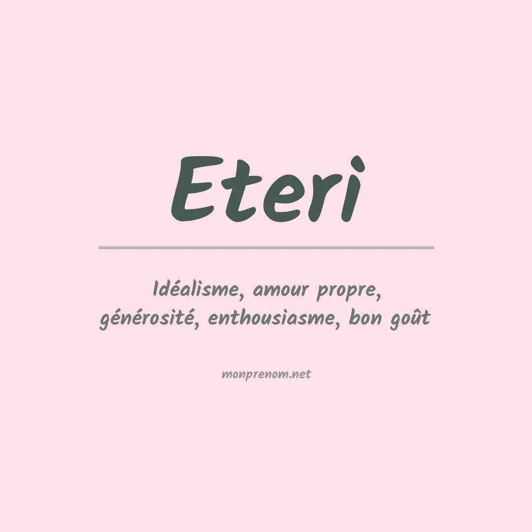 Signification du prénom Eteri