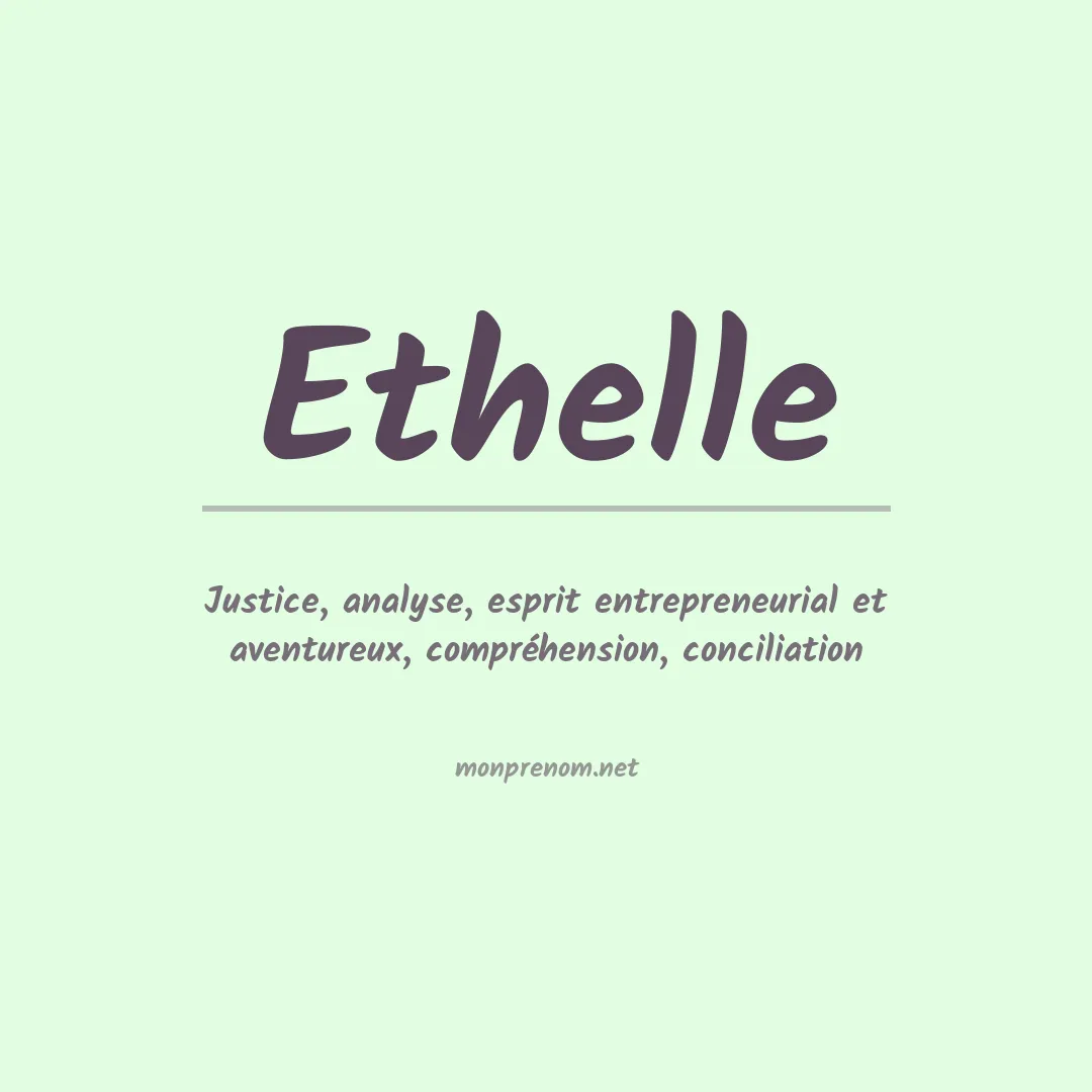 Signification du prénom Ethelle