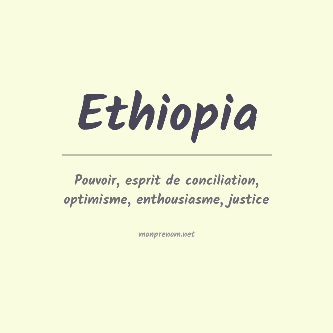 Signification du prénom Ethiopia