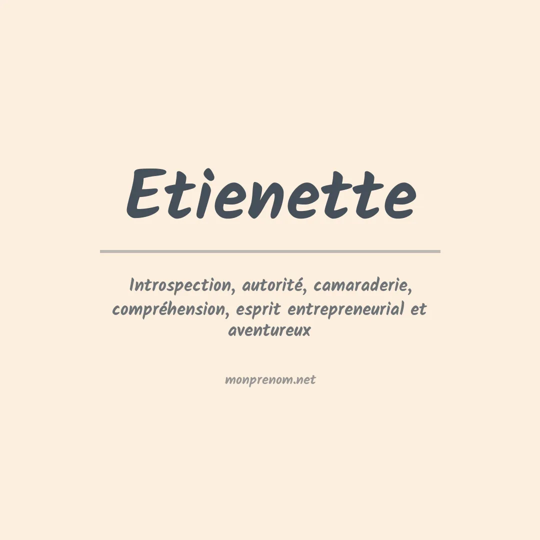 Prénom Etienette