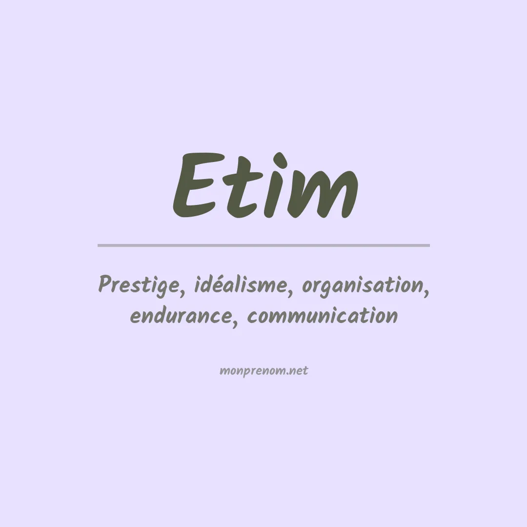 Prénom Etim