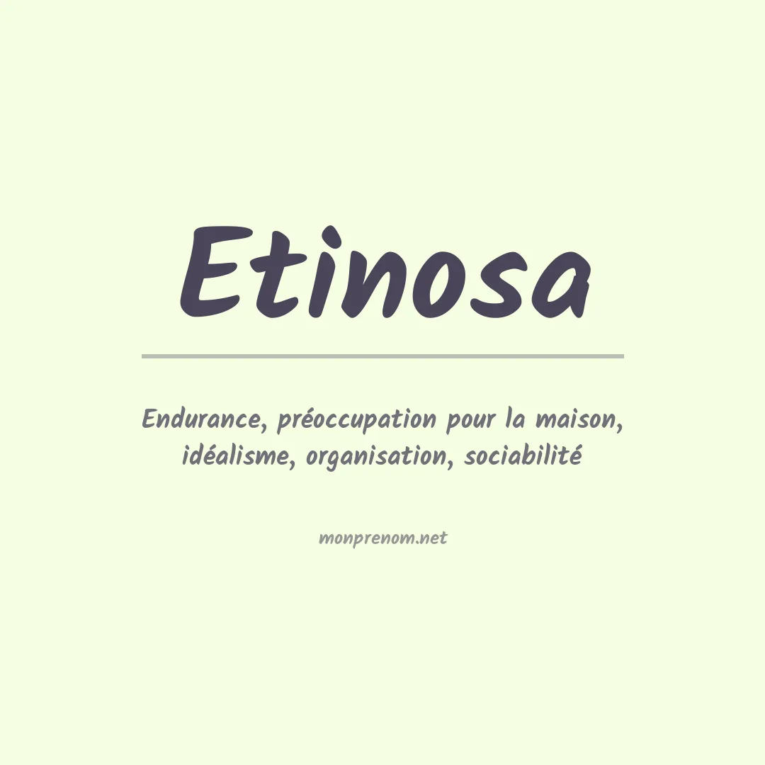 Signification du prénom Etinosa