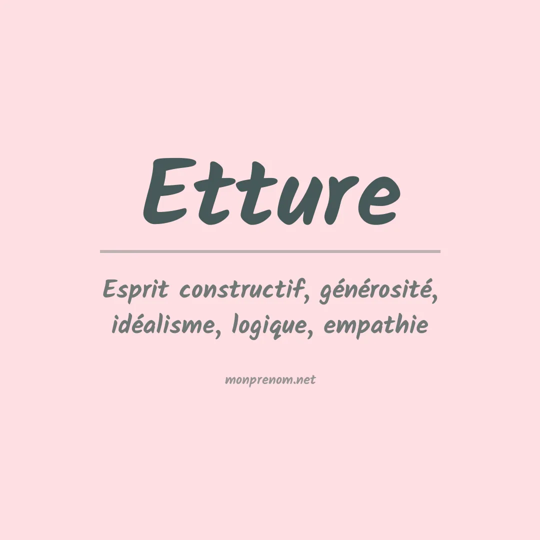 Signification du prénom Etture
