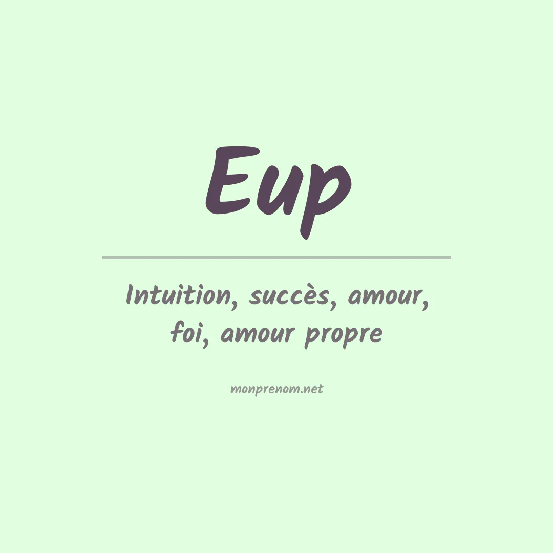 Signification du prénom Eup