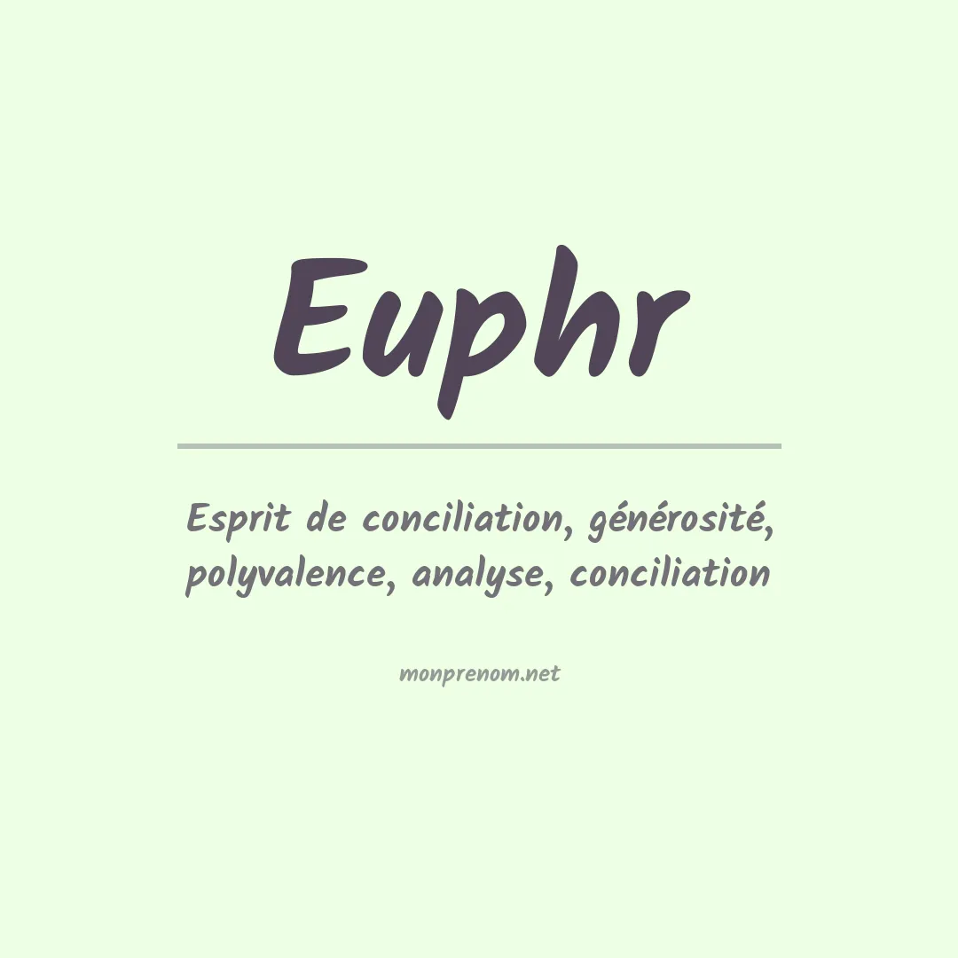 Signification du prénom Euphr