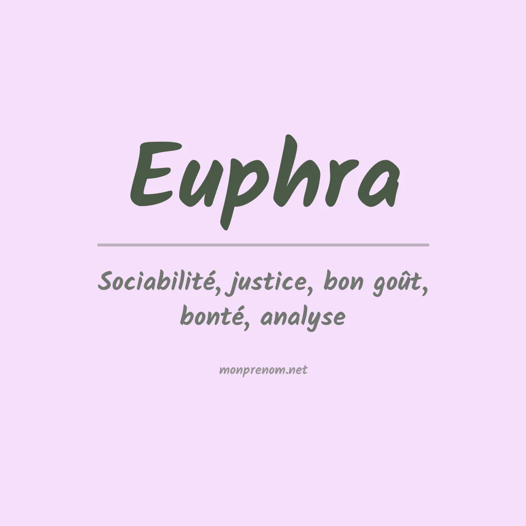Signification du prénom Euphra