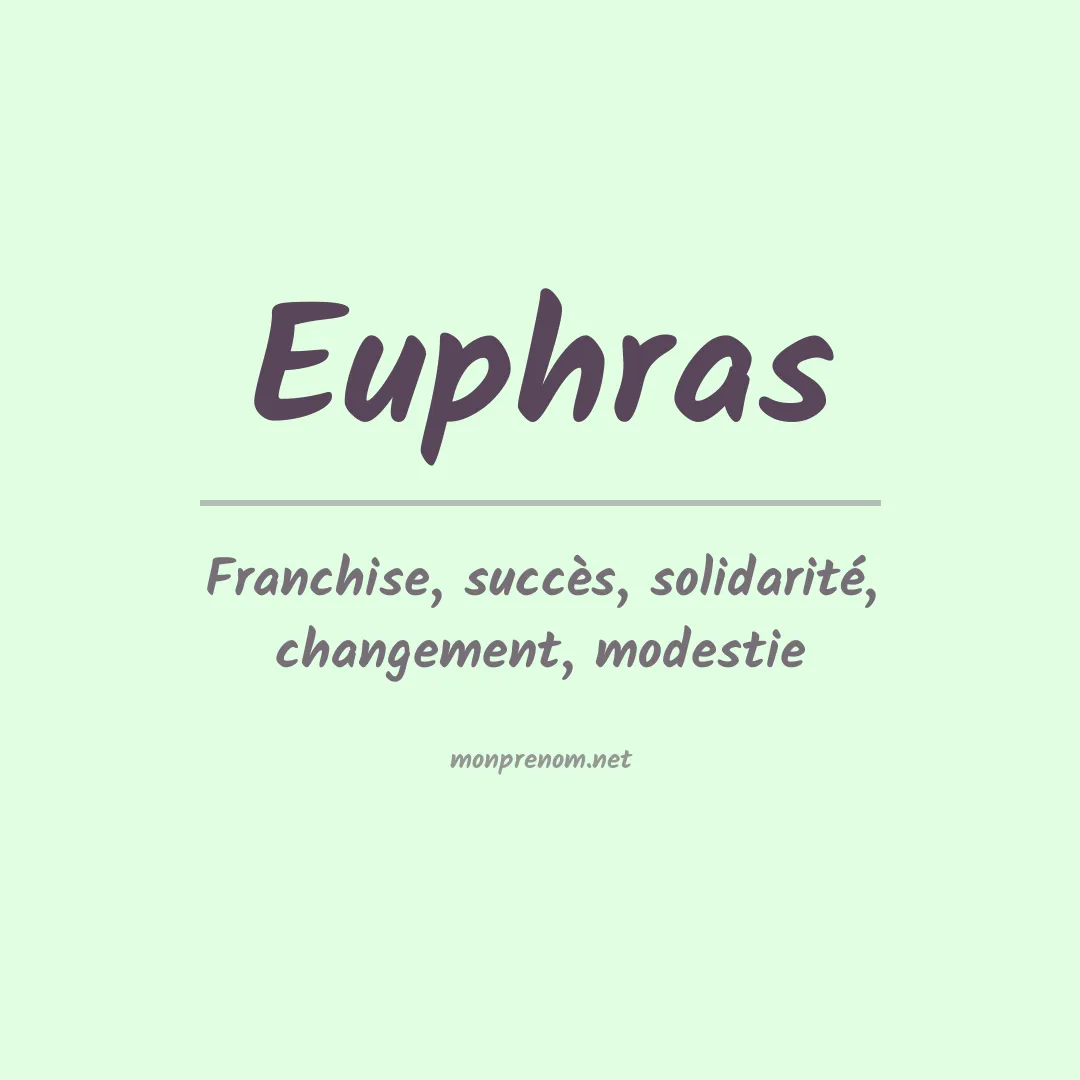 Signification du prénom Euphras