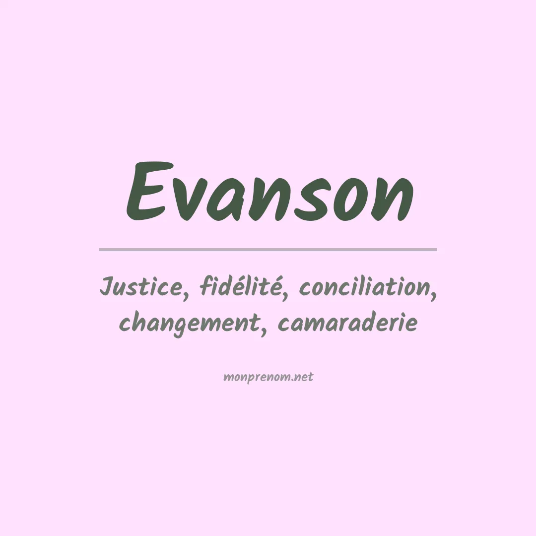 Prénom Evanson