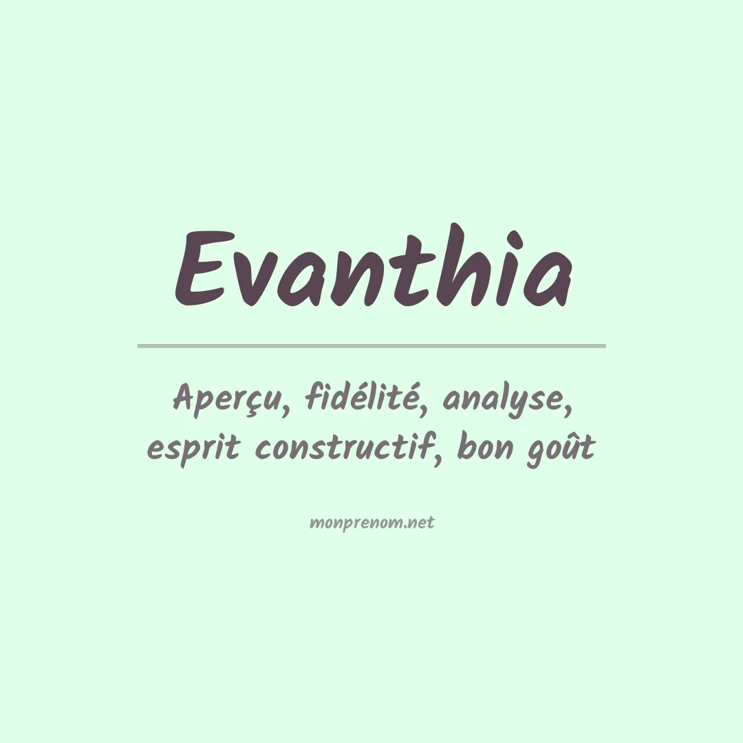 Signification du prénom Evanthia
