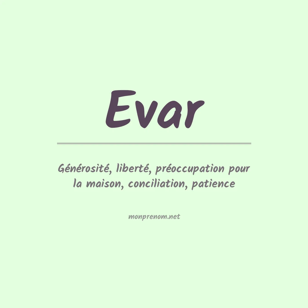 Prénom Evar