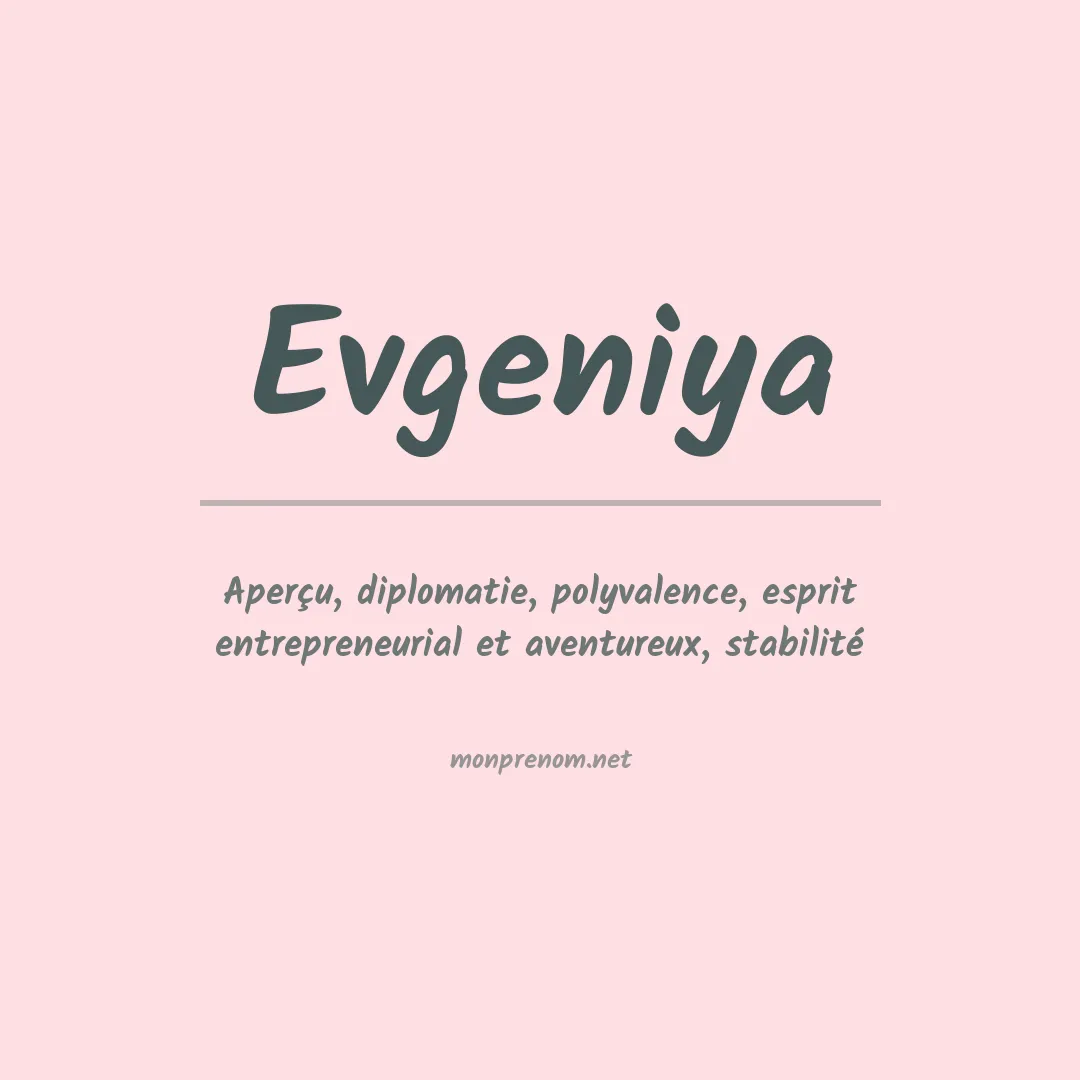 Prénom Evgeniya