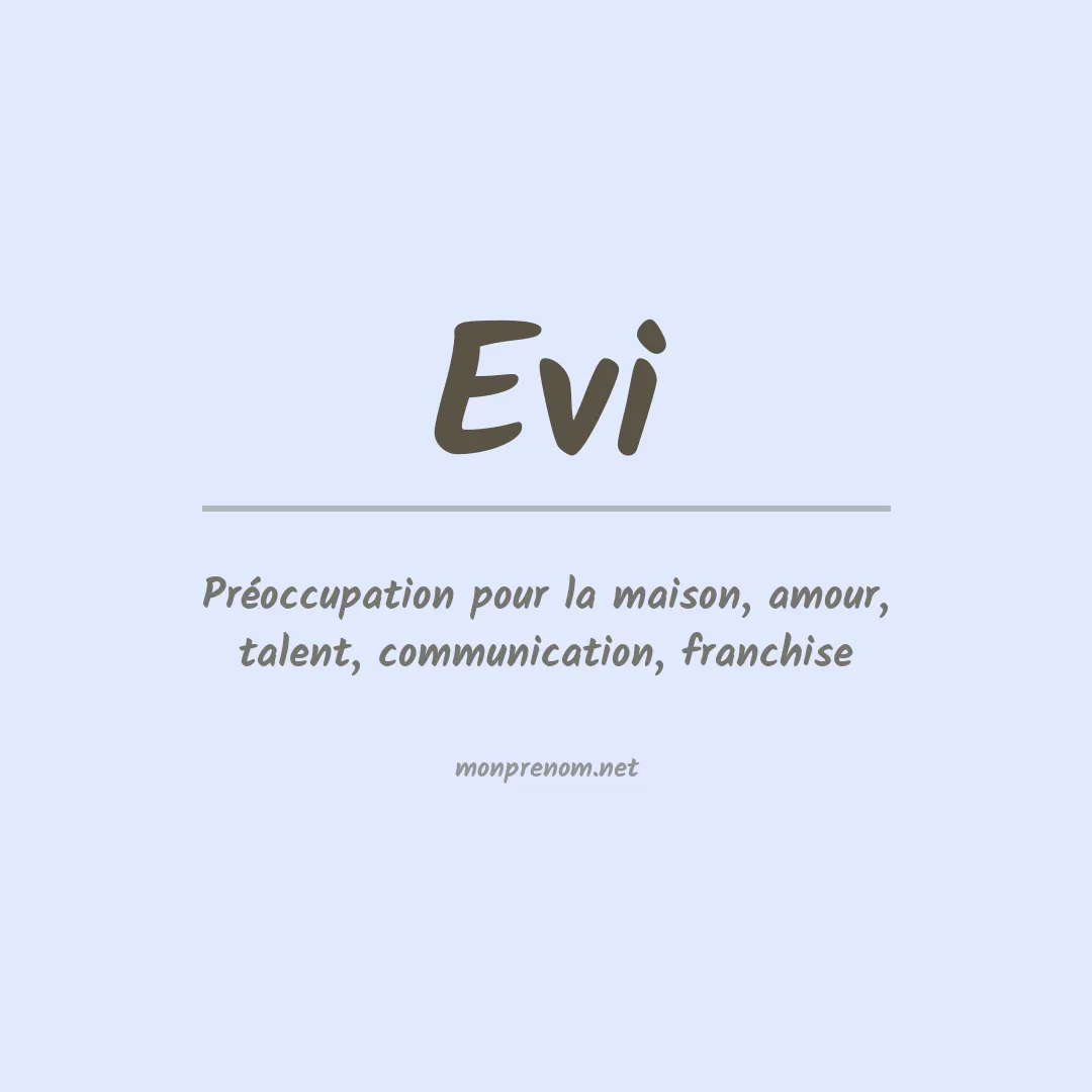 Signification du prénom Evi