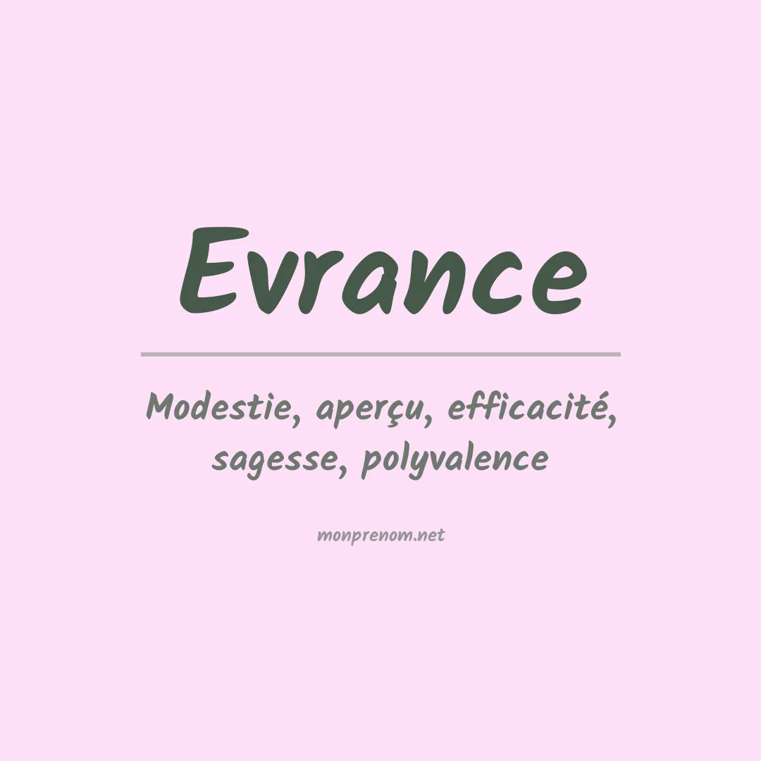 Signification du prénom Evrance
