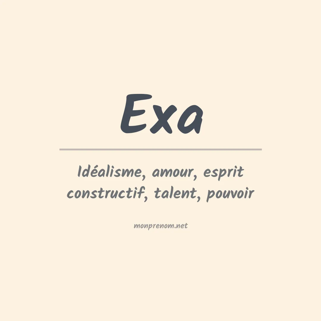 Signification du prénom Exa